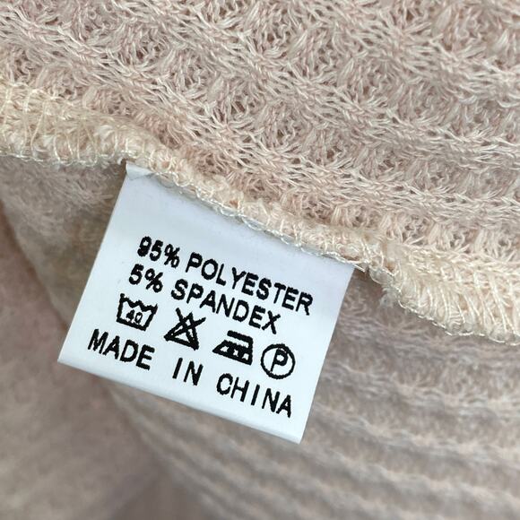 Cream Pink Long Sleeve Funnel Neck Pullover Tunic Shirt Women's Size Small S - Picture 6 of 7